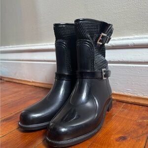 Women's Black Buckle Winter Boots